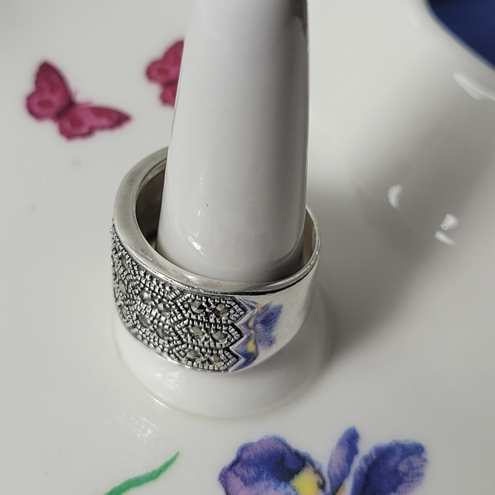 ❤ 925-SILVER VINTAGE RING SIZE 6.5 - Picture 6 of 9